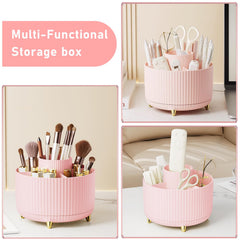 Diesisa organizador con cinco compartimentos para brochas, labiales y esmaltes.