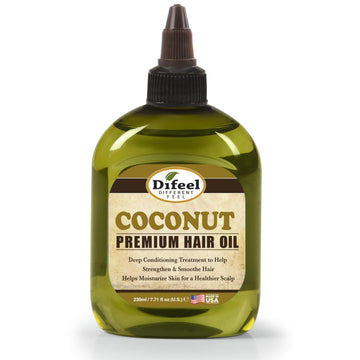 Difeel Aceite de Coco para cabello: botella destacando nutrición profunda