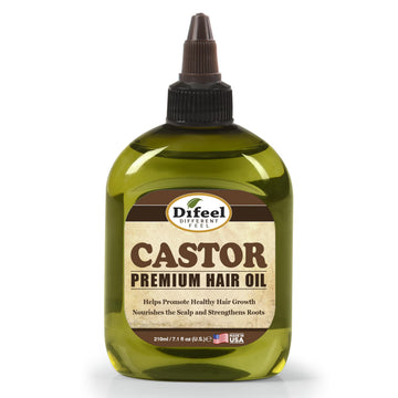 Difeel Aceite de Ricino: botella de 7oz para nutrición capilar.