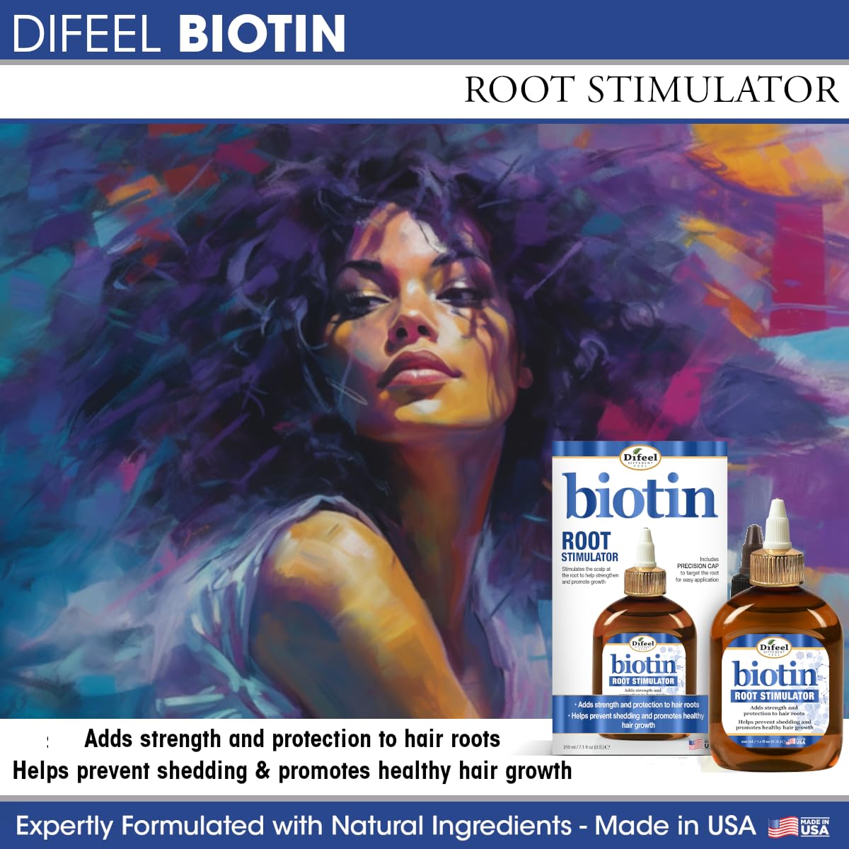 Brillo natural gracias a biotina y queratina de Difeel