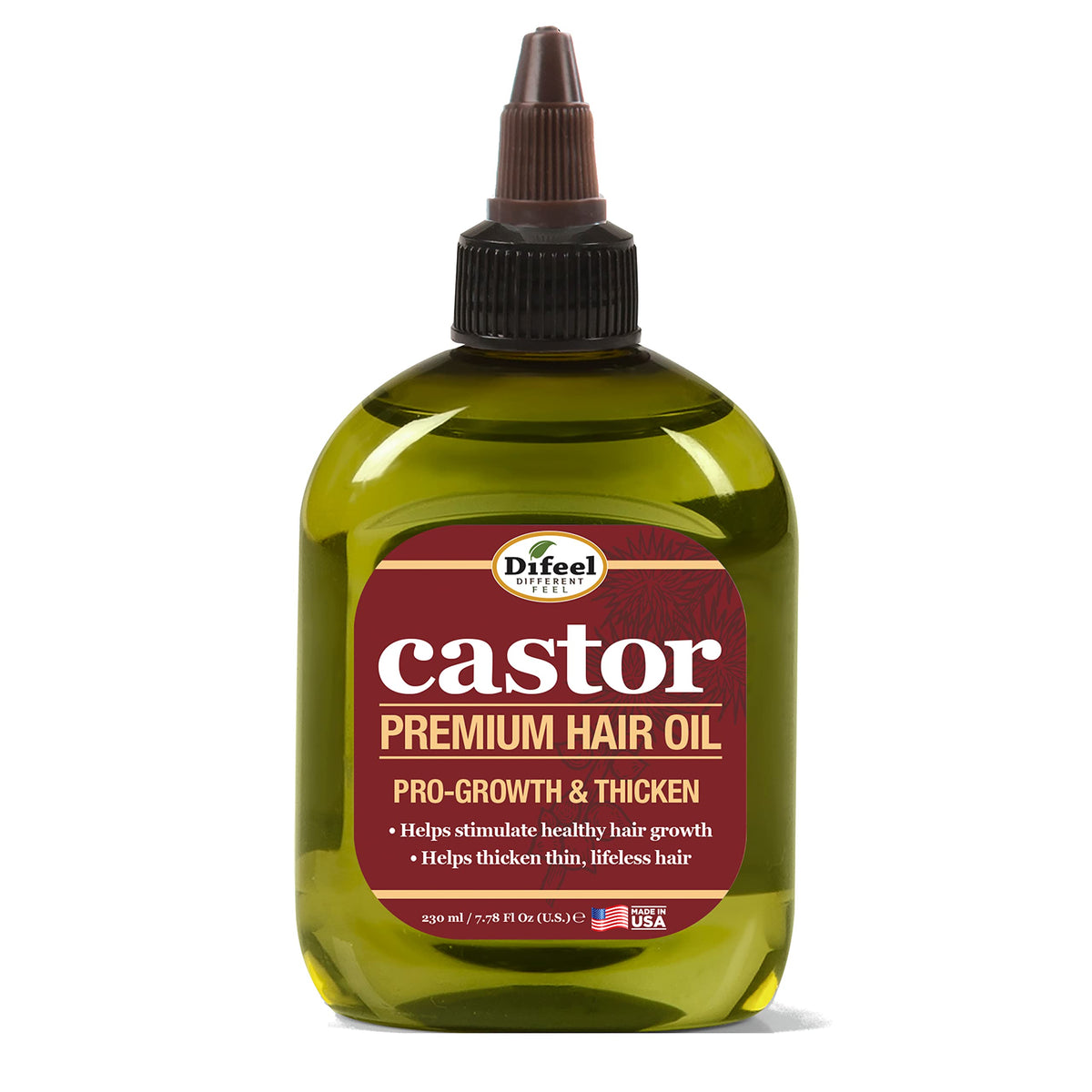 Difeel Castor Pro-Growth, botella 7.1 oz, favorece crecimiento del cabello