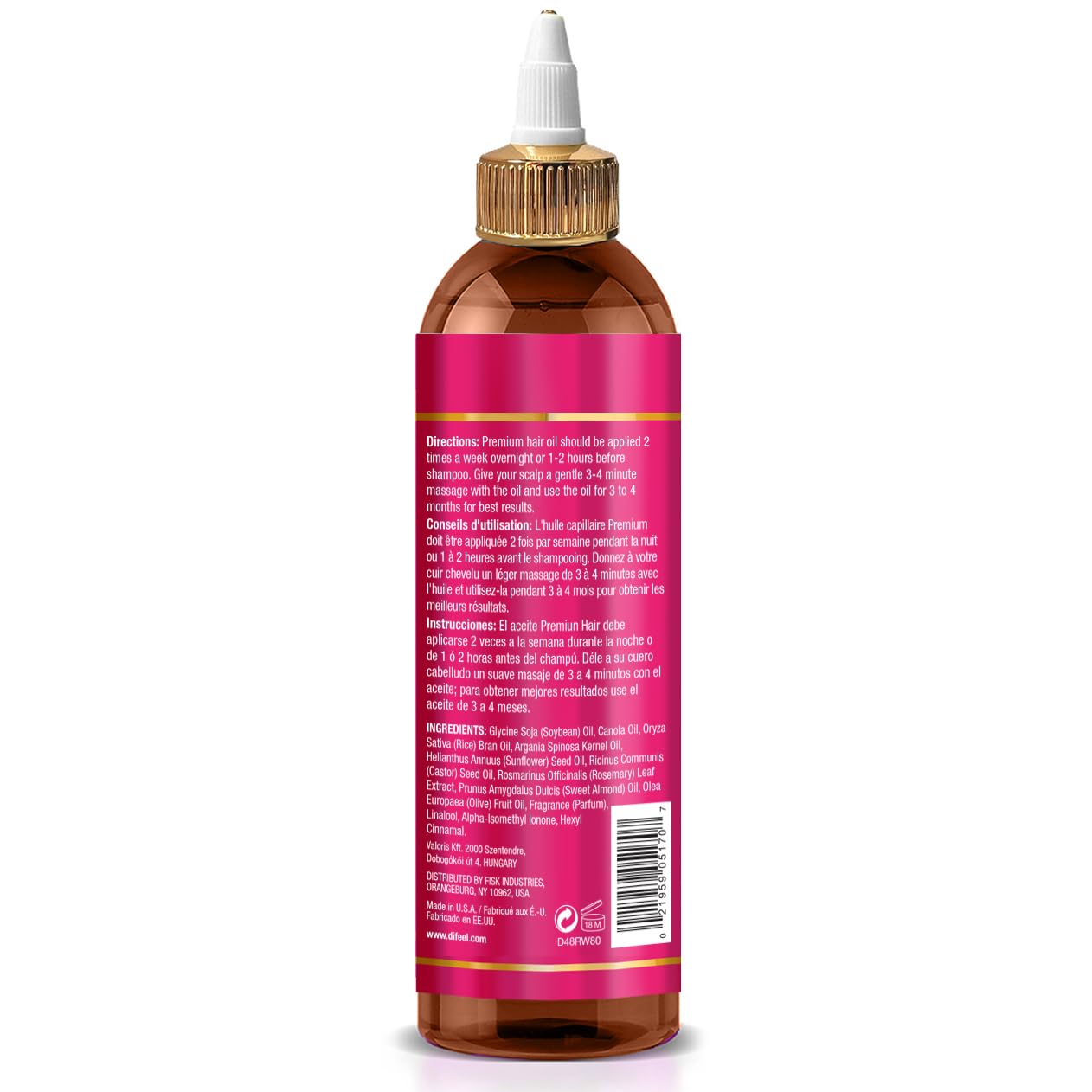 Aplicación precisa de Difeel Rice Water Oil para cuero cabelludo saludable.