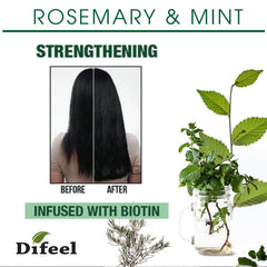 Difeel romero y menta, aroma-rosmarino, experiencia refrescante durante la aplicación.