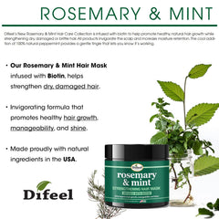 Difeel ingredients close-up with biotin and rosemary for nourishment