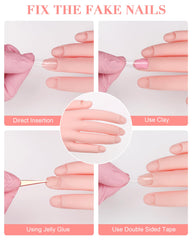Difenni: base cilíndrica estable para mover la mano y trabajar ángulos de uñas.