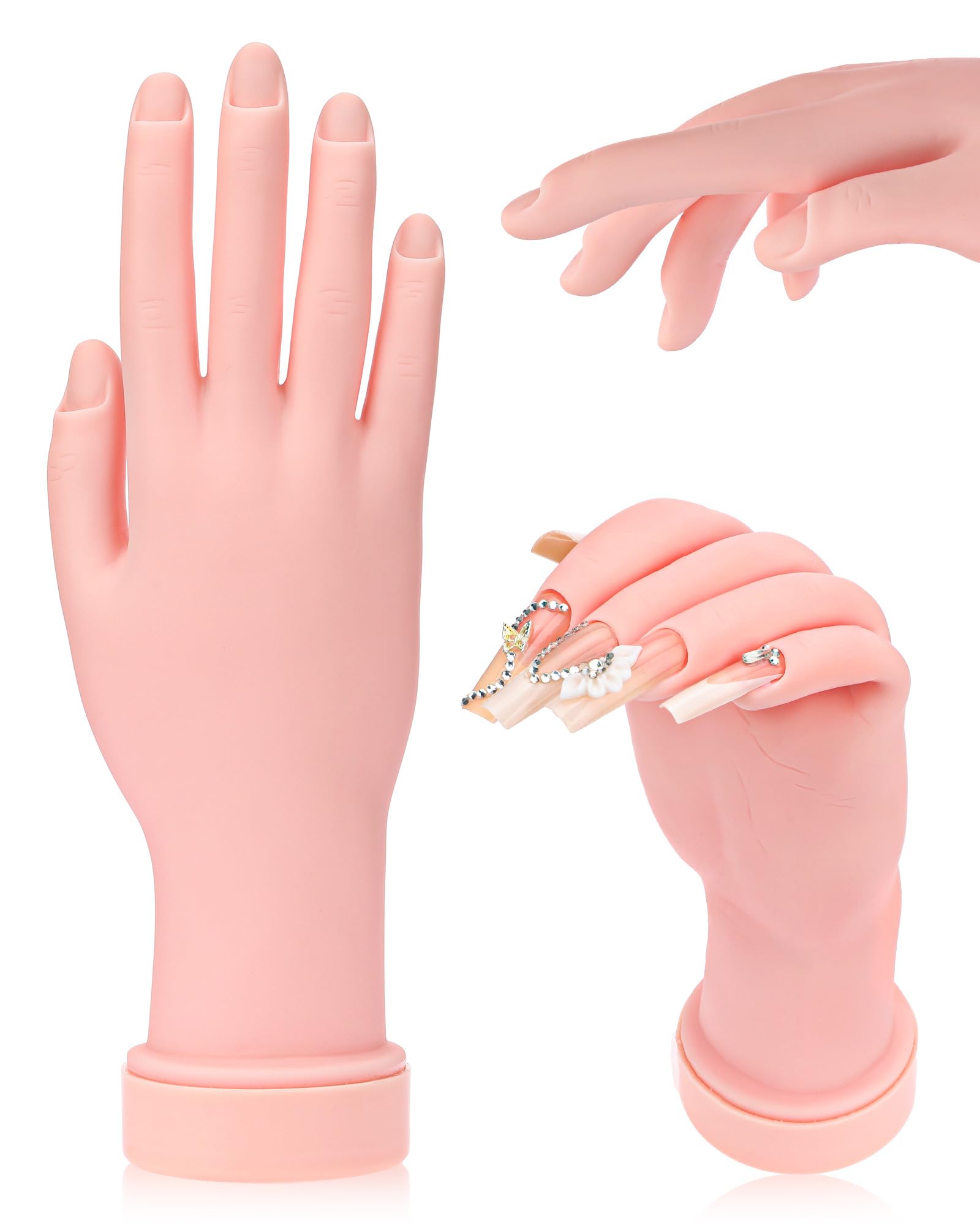 Difenni: mano de práctica para uñas acrílicas, foco suave y flexible para principiantes.