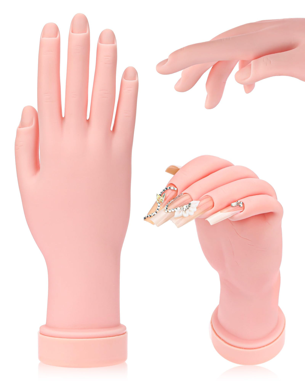 Difenni: mano de práctica para uñas acrílicas, foco suave y flexible para principiantes.