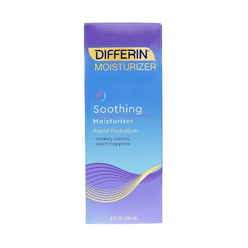 Differin hidratante facial de textura ligera para piel sensible, uso diario.