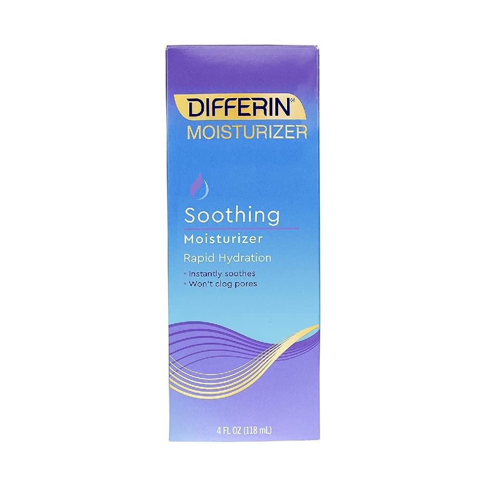 Differin hidratante facial de textura ligera para piel sensible, uso diario.
