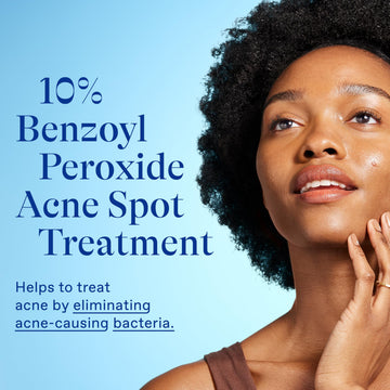 Differin spot treatment tube on counter conveys easy home use.