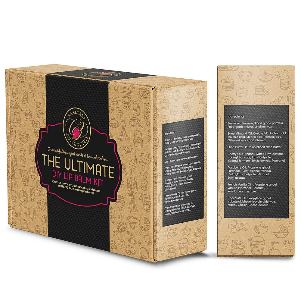 Kit prêt à l’emploi pour fabriquer votre baume lèvres maison.