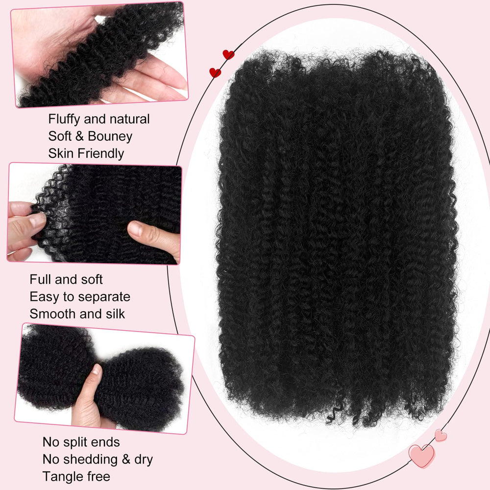 Dilekay Afro Kinkys Bulk 18 pulgadas rizos definidos para estilos duraderos