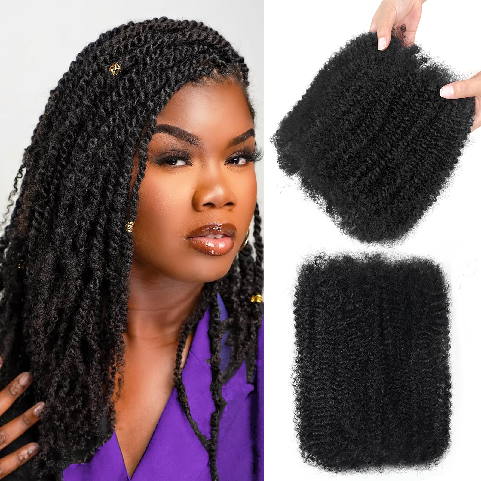 Dilekay Afro Kinkys Bulk: dos paquetes de 100 g para volumen natural y realista