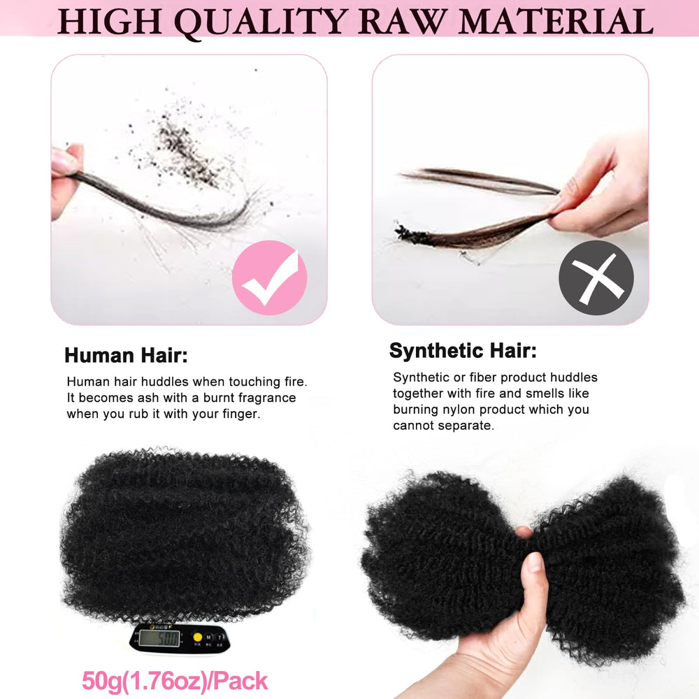 Dilekay Afro Kinkys Bulk color natural 1B para combinaciones versátiles