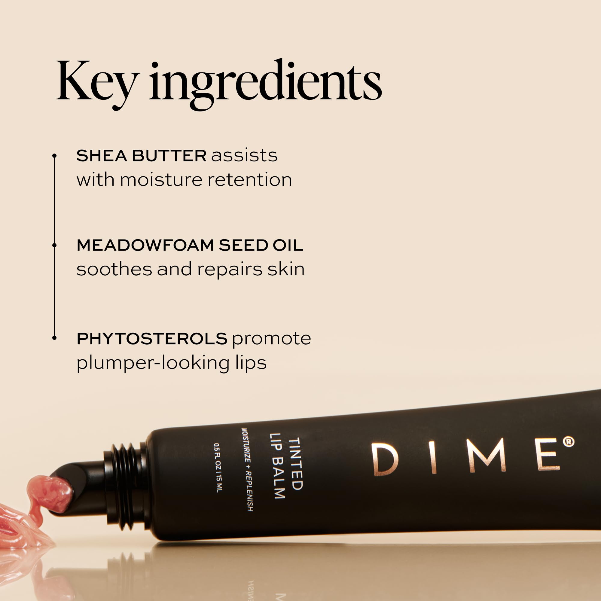 DIME Beauty Lip Balm Desert Rose, fórmula limpia para rutina diaria.