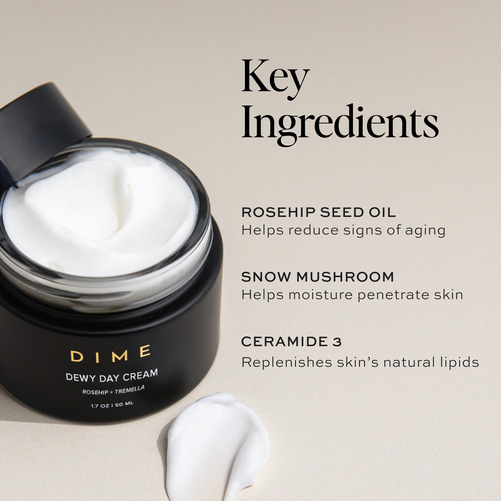 DIME Beauty Dewy Day Cream aplicación matutina para comenzar el día
