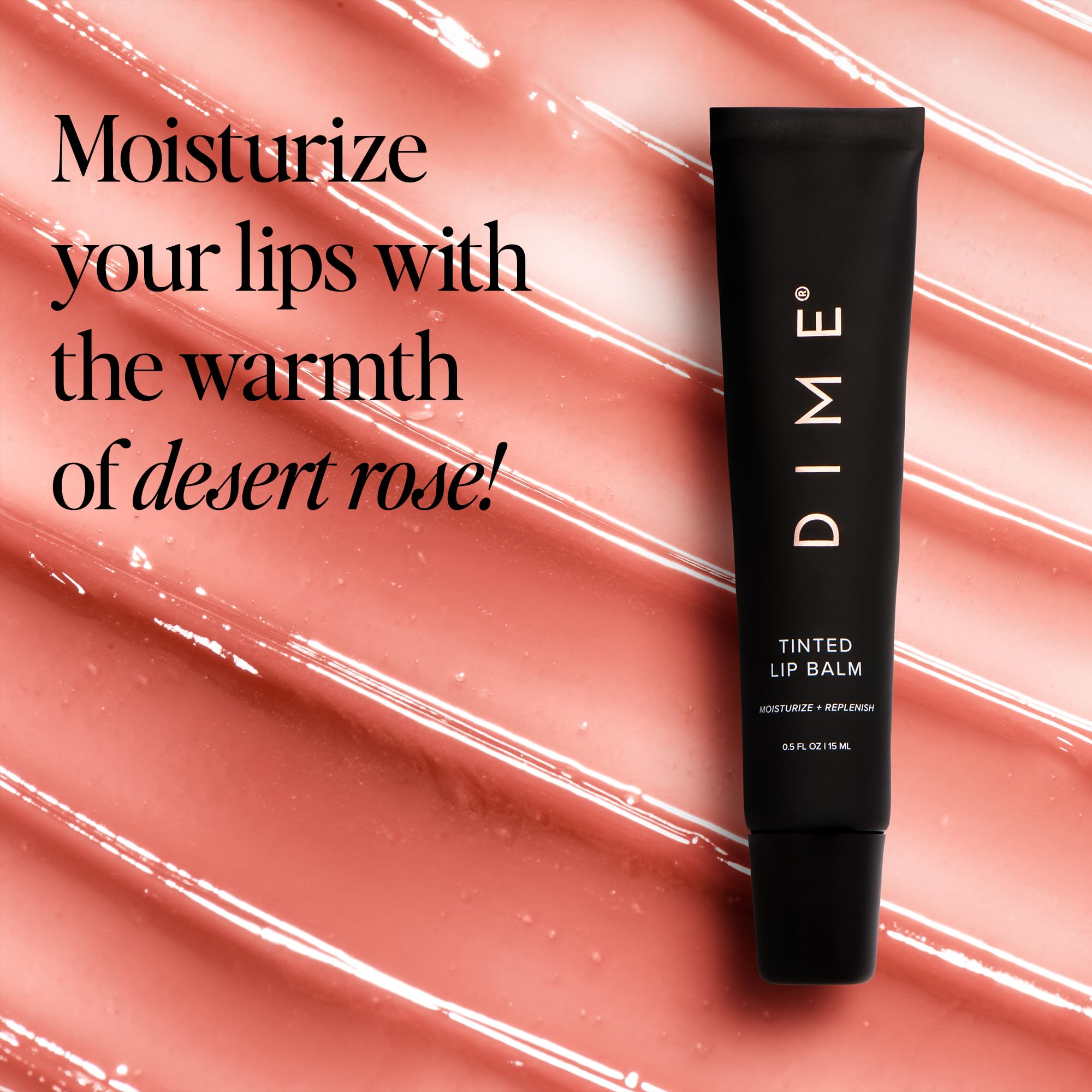 DIME Beauty Desert Rose bálsamo con vainilla y cacao para hidratación prolongada.