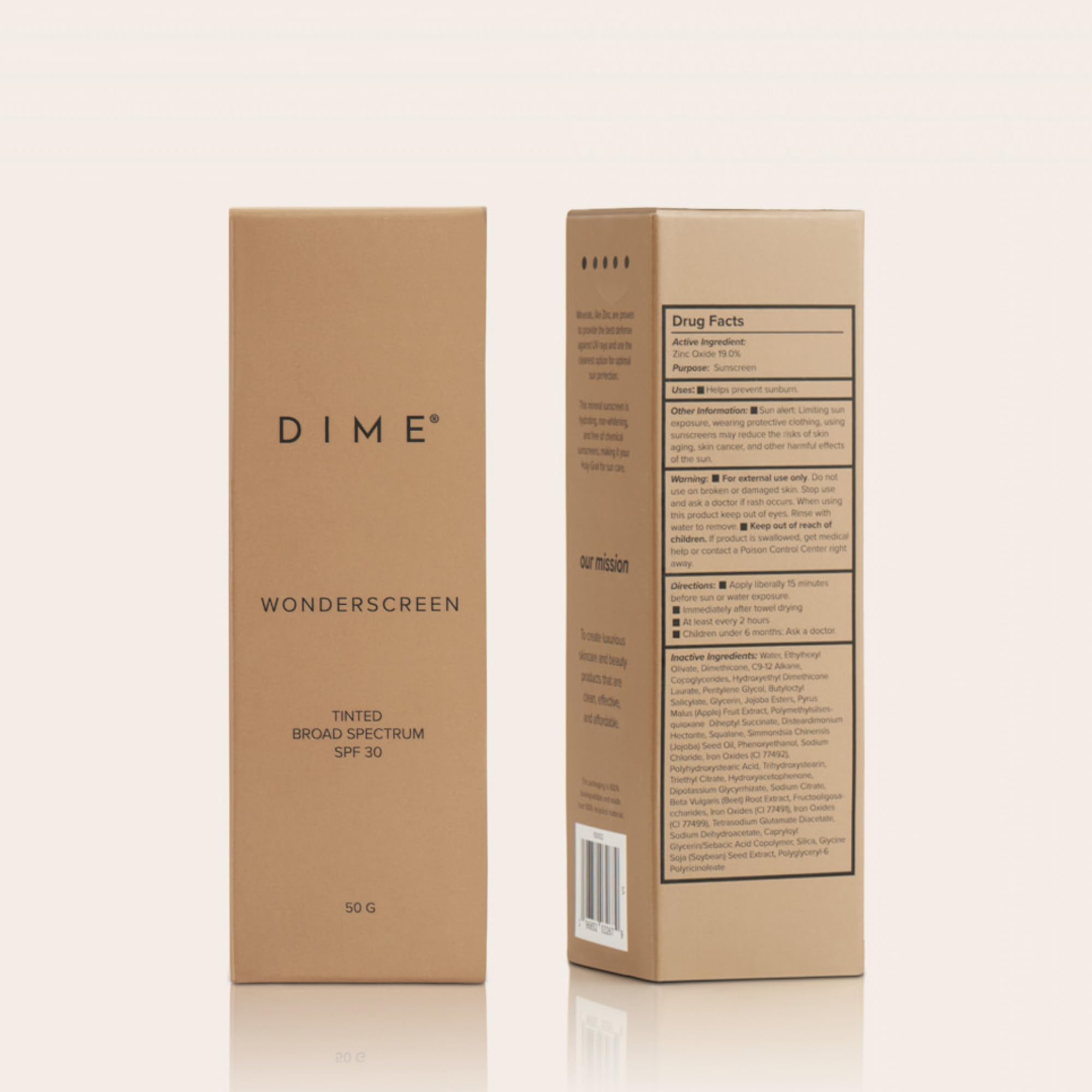 DIME Wonderscreen envase sostenible y fórmula limpia para uso diario