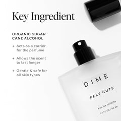 DIME Felt Cute: notas aromáticas que evocan floral y café.