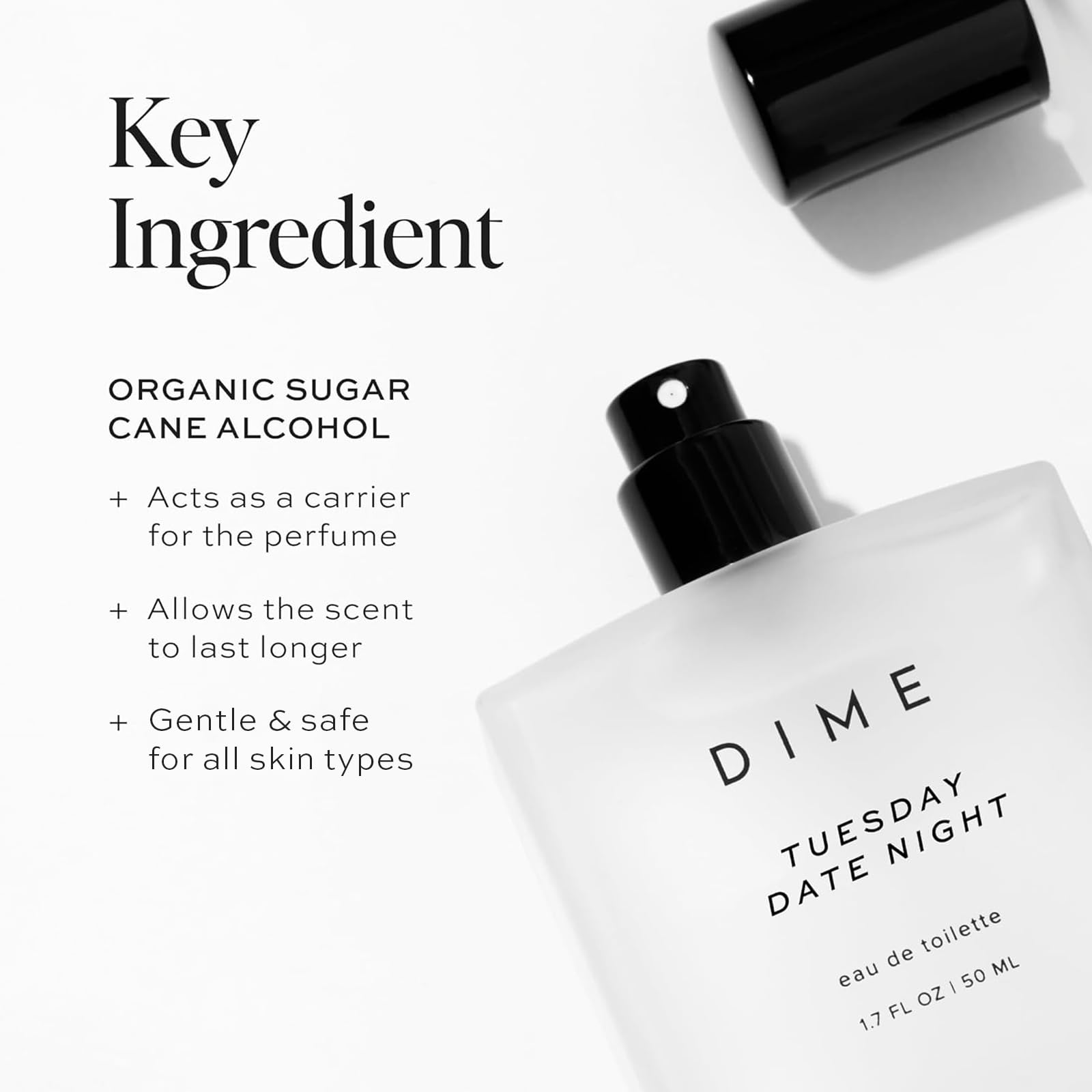 DIME Perfume: notas de fondo con sándalo y almizcle para estela duradera