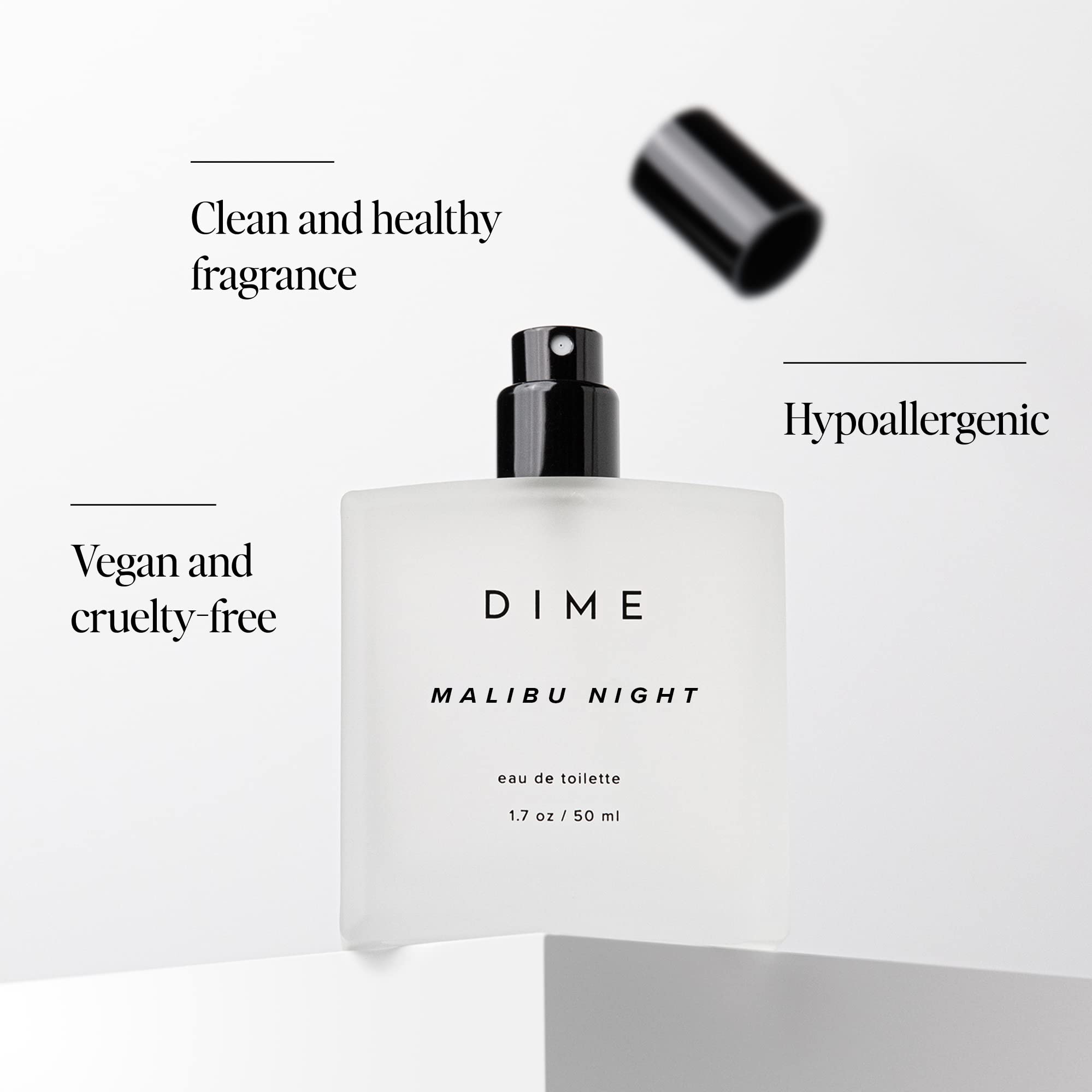 DIME Malibu Night, notas base cremosas: cierre cálido con vainilla y coco