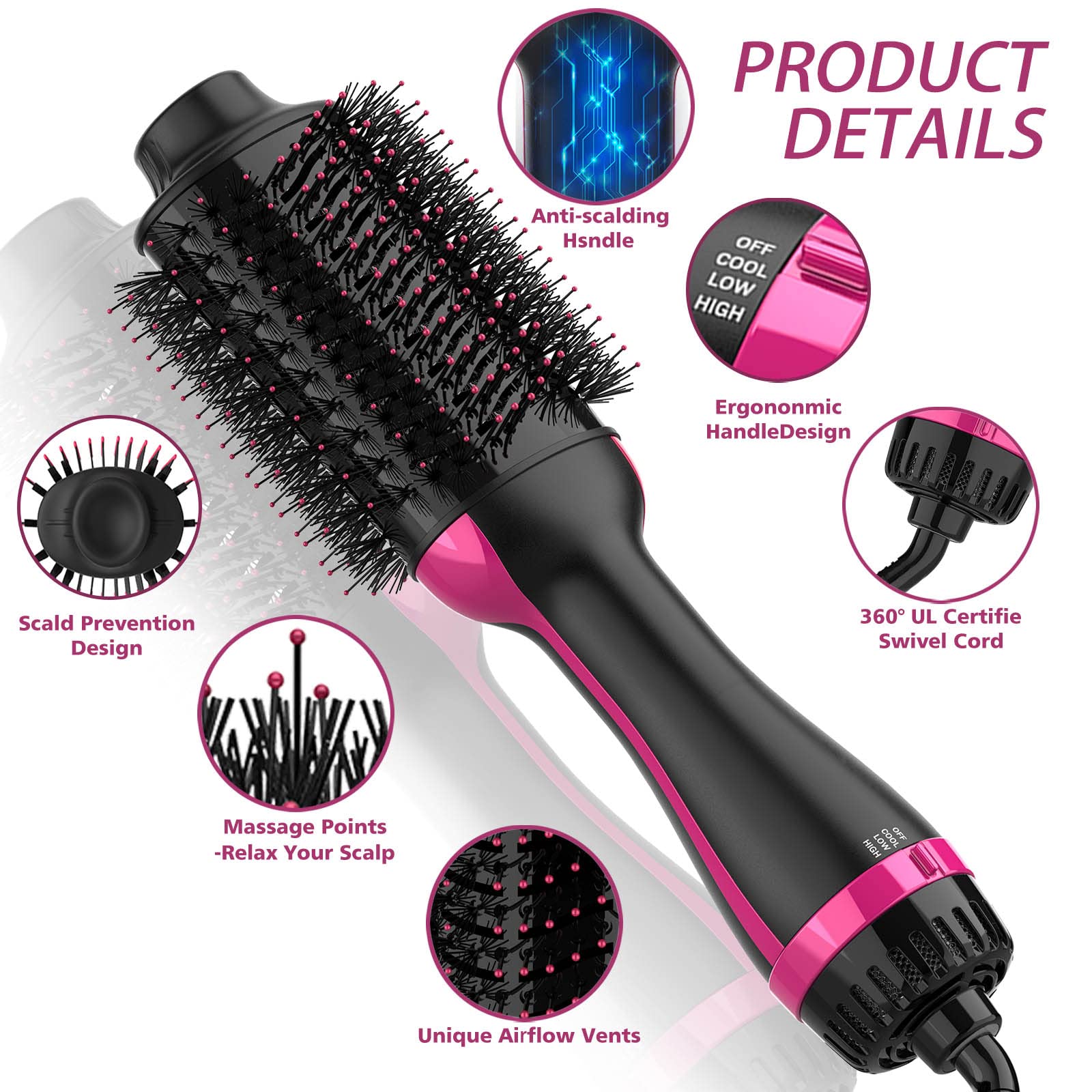 Dimecano hair dryer brush travel-friendly design for busy routines