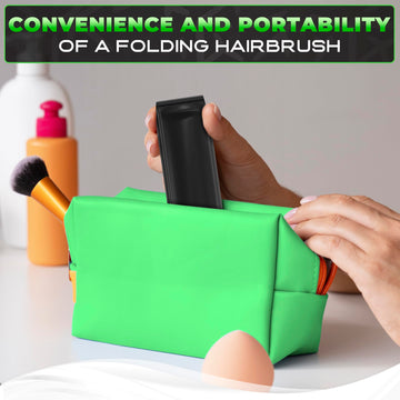 DIMROM cepillo plegable para bolso con espejo integrado