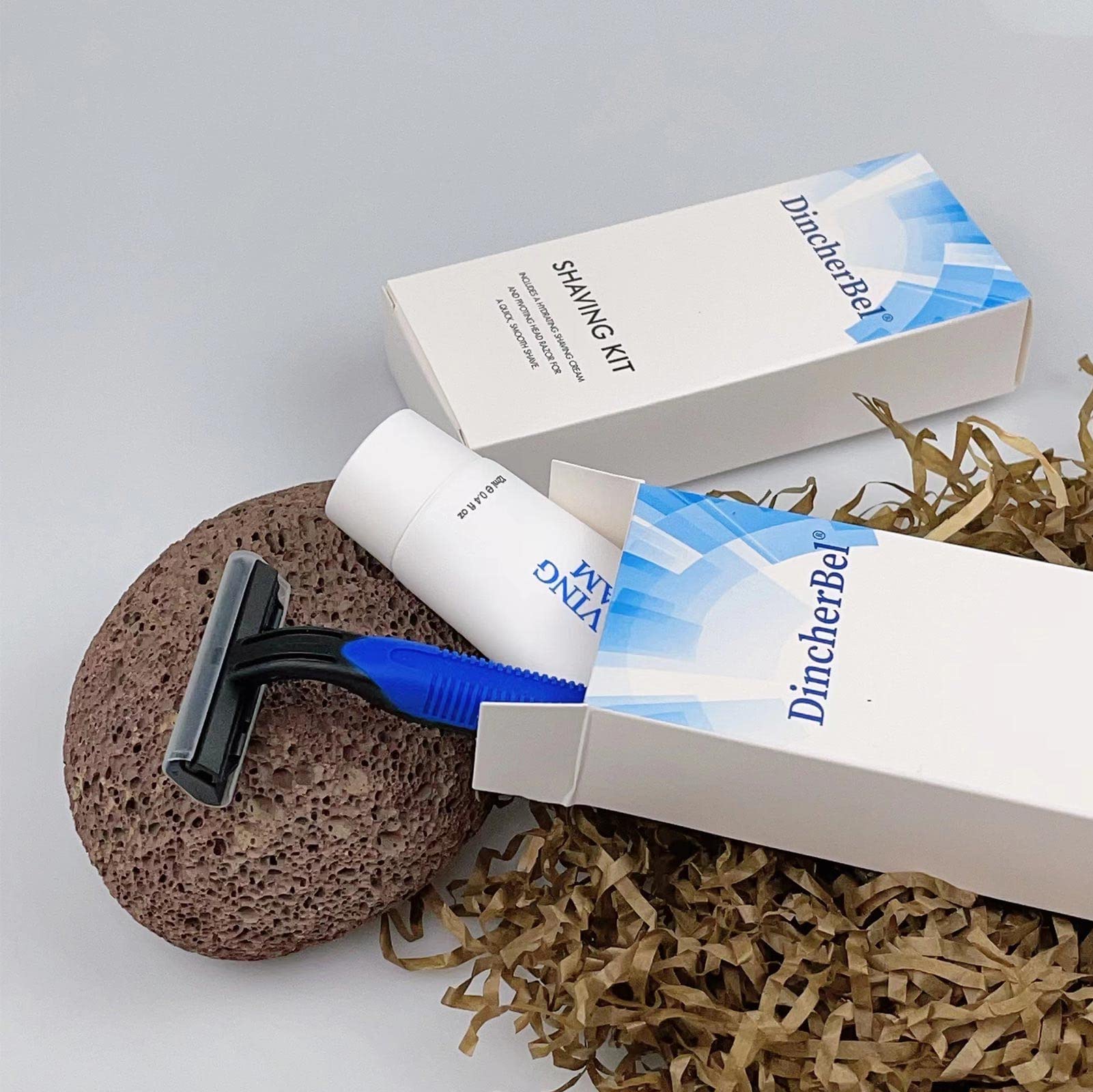Kit de viaje de DincherBel para hoteles y camping con crema de afeitar incluida