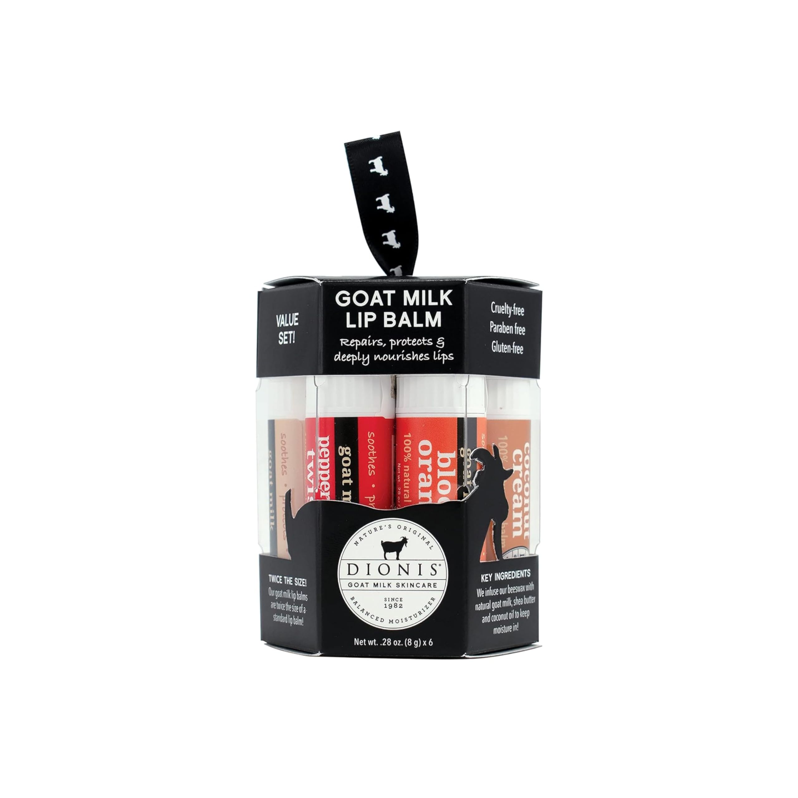 Bálsamo Dionis para labios, conjunto de ornamento, ideal para regalo navideño.