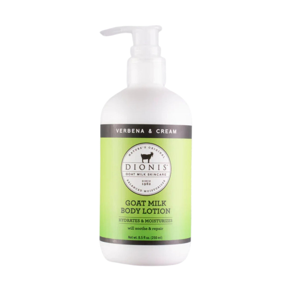 Dionis loción corporal leche de cabra Verbena para hidratación suave.