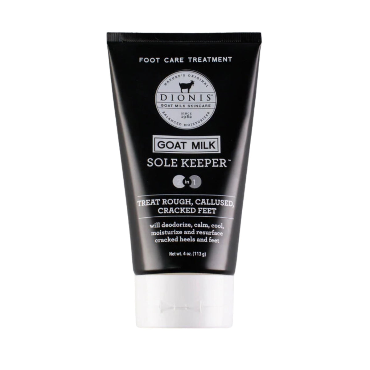 Dionis Sole Keeper frasco 4oz para hidratación profunda de pies.