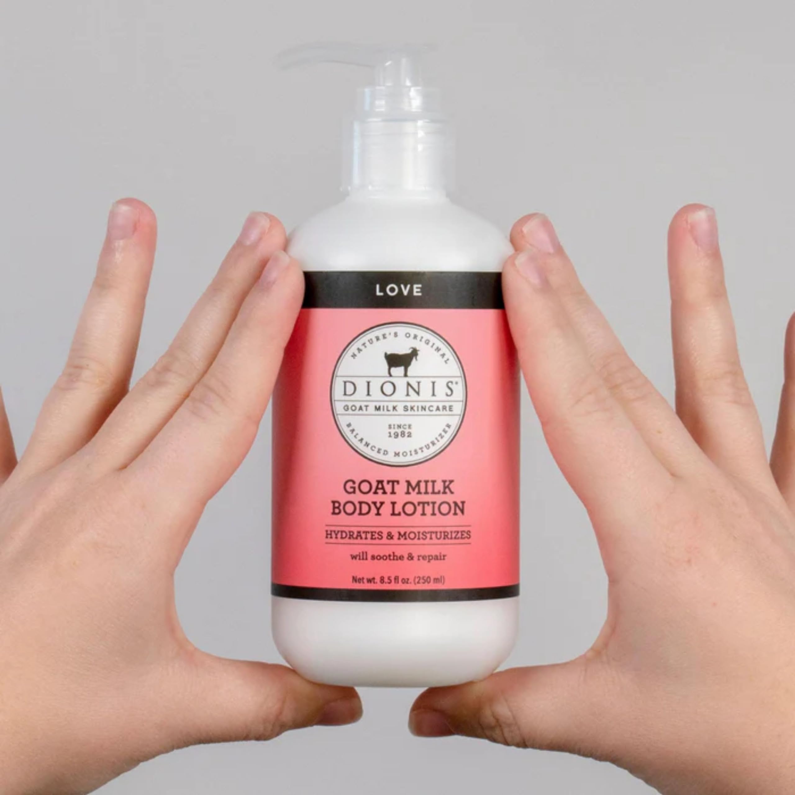 Dionis Love: leche de cabra con vitaminas A y D para cuidado suave.