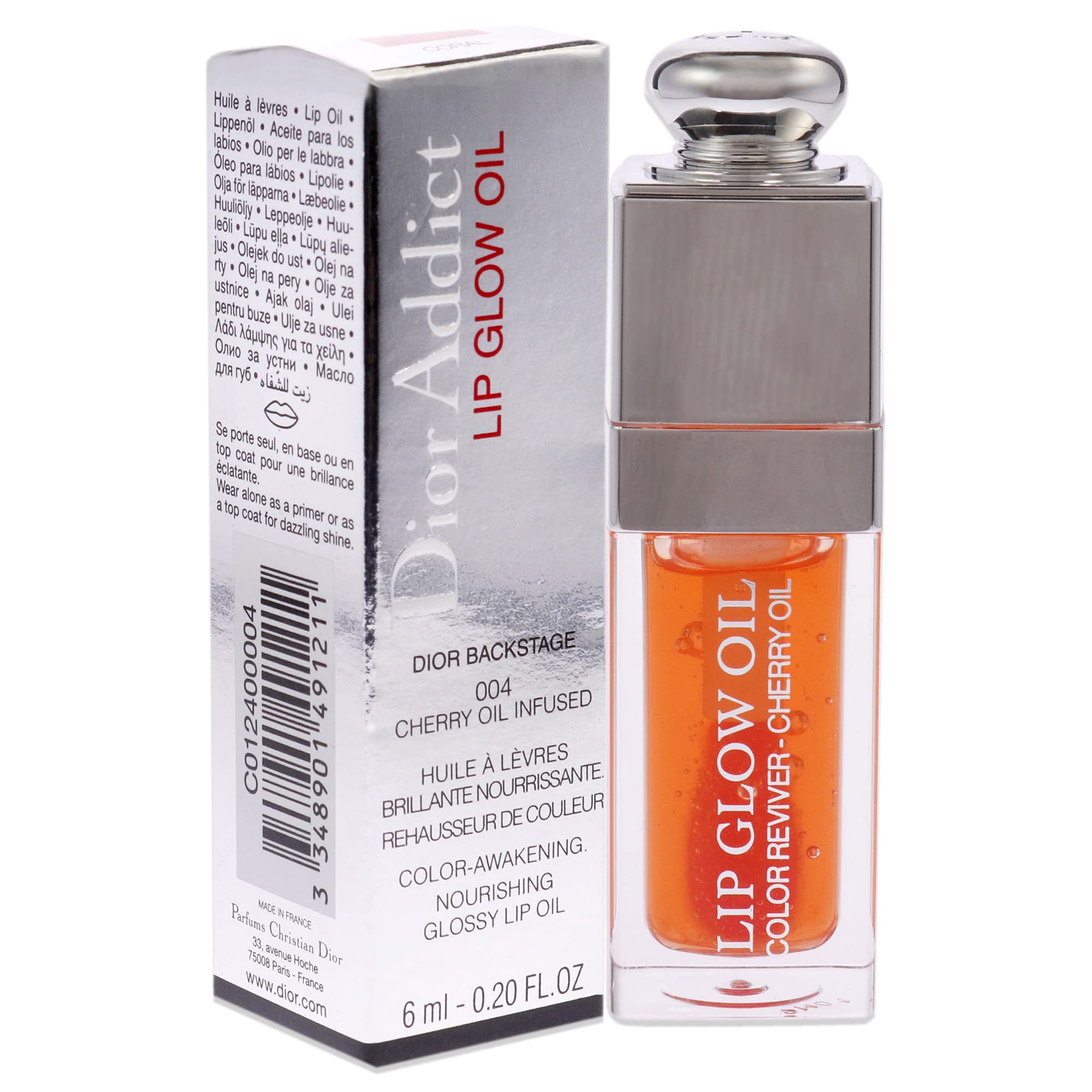 Dior Addict Brillo de Labios en Aceite con aceite de cereza para cuidado protector.