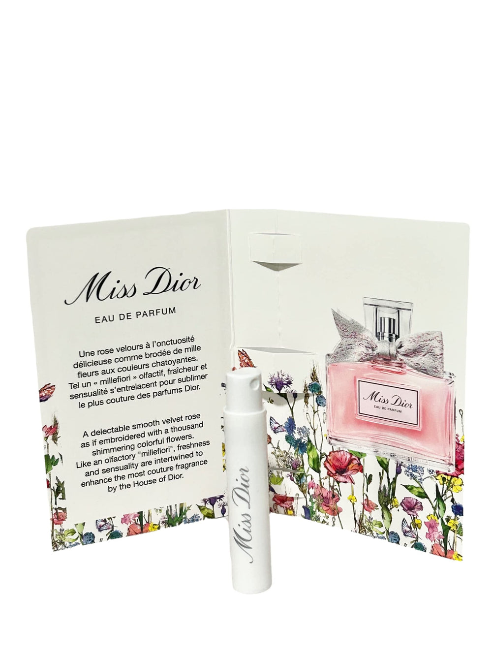 Miss Dior Eau de Parfum muestra en vial, oportunidad de probar antes de comprar
