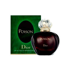 Caja de Dior Poison para regalo, diseño elegante que evoca misterio.