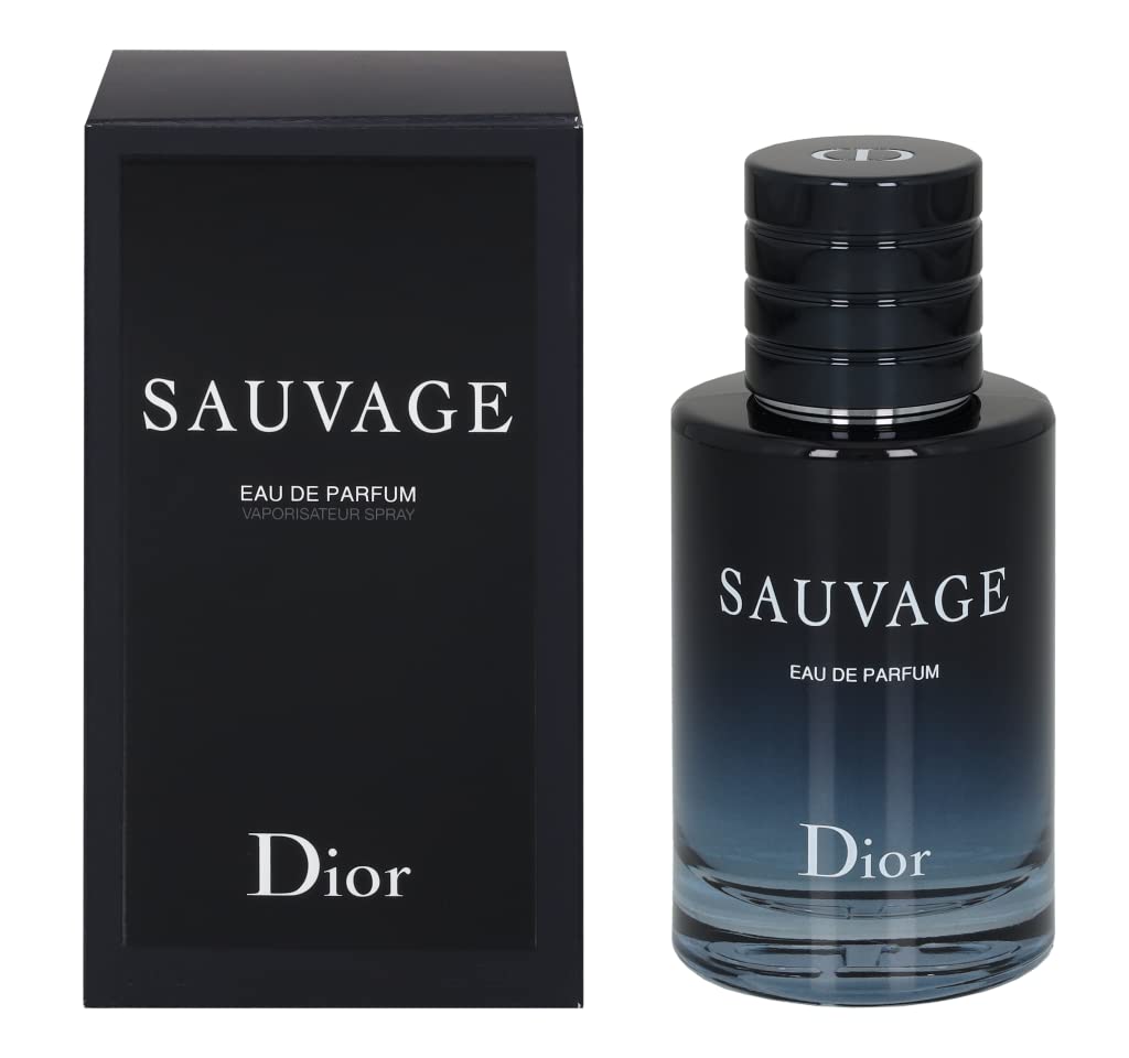 Frasco frontal de Dior Sauvage, fragancia duradera para uso diario.