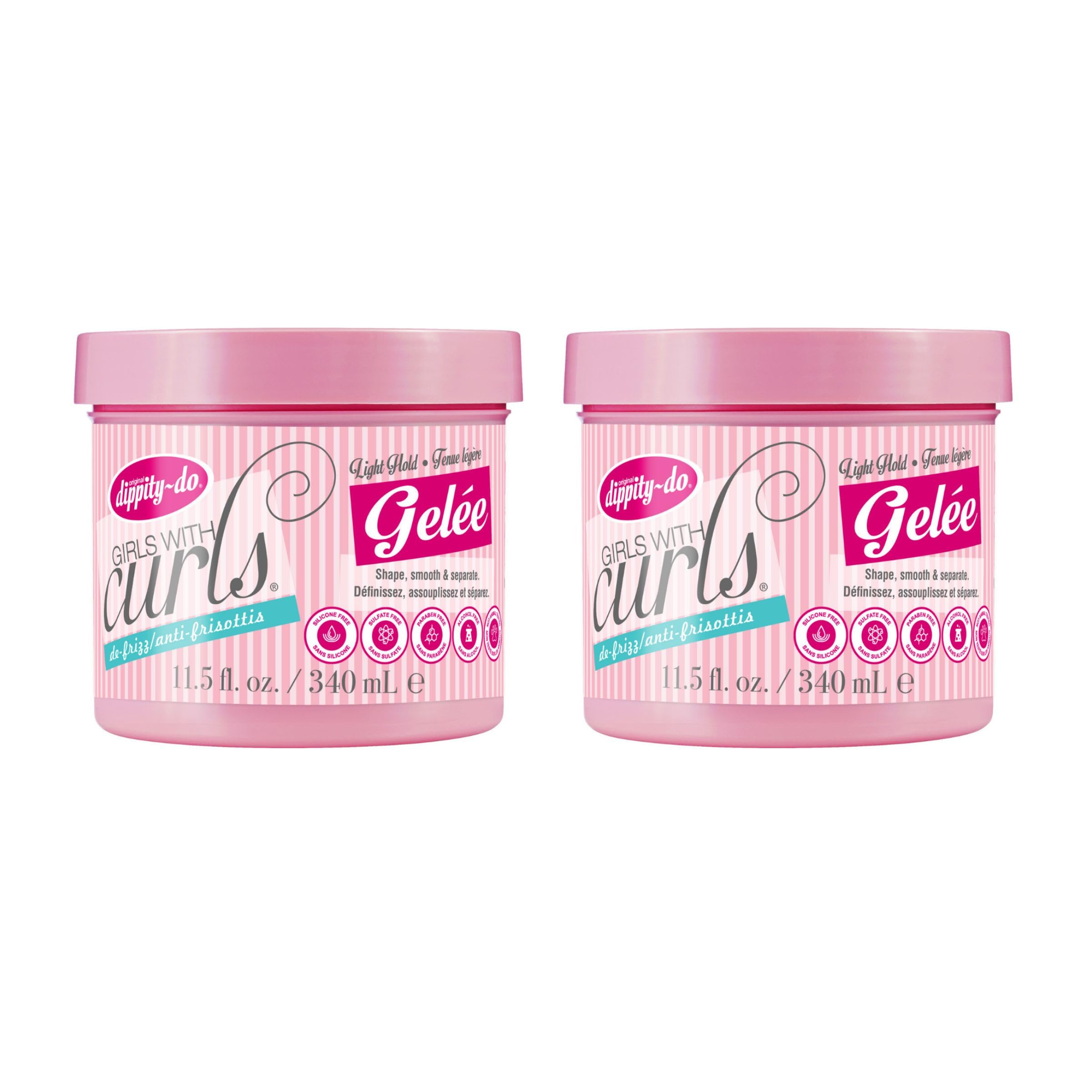 Botella de Dippity Do Chicas con Rizos, gel ligero para rizos definidos.