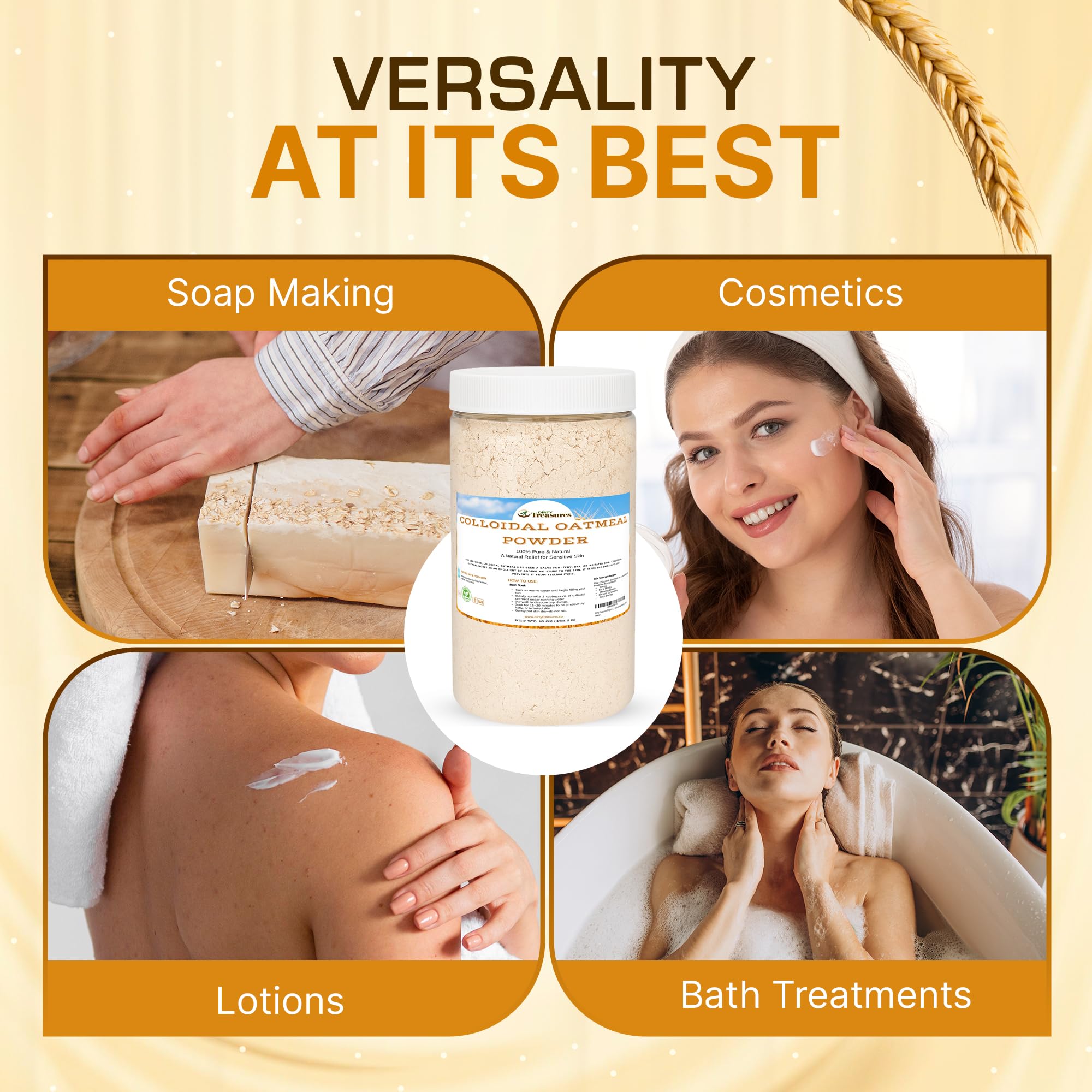 Dirty Treasures baño avena coloidal: aplicación facial suave y nutritiva