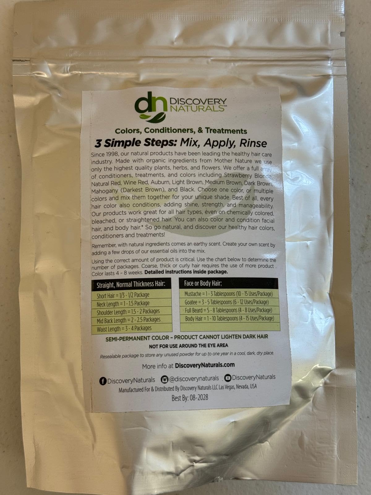 Discovery Naturals Libre de Crueldad y Orgánico: tinte vegano sin químicos.