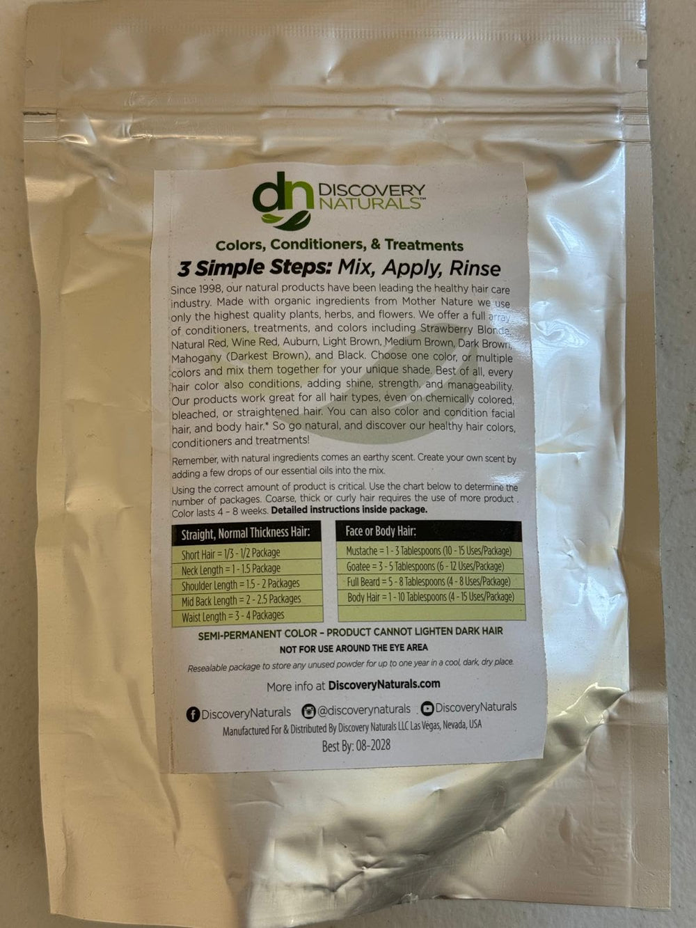 Discovery Naturals Libre de Crueldad y Orgánico: tinte vegano sin químicos.