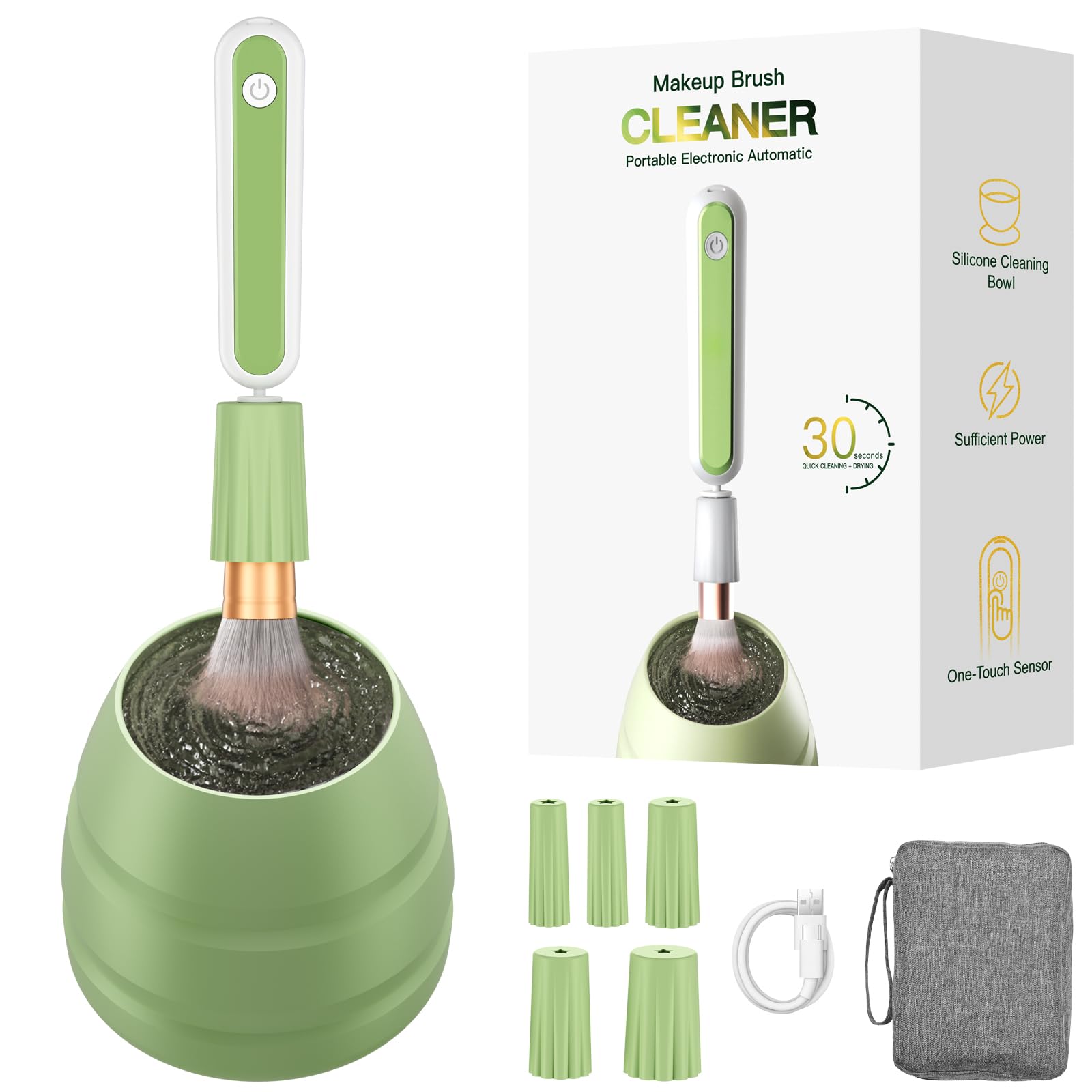Ditefun limpiador de pinceles eléctrico en acción para limpieza rápida y eficiente