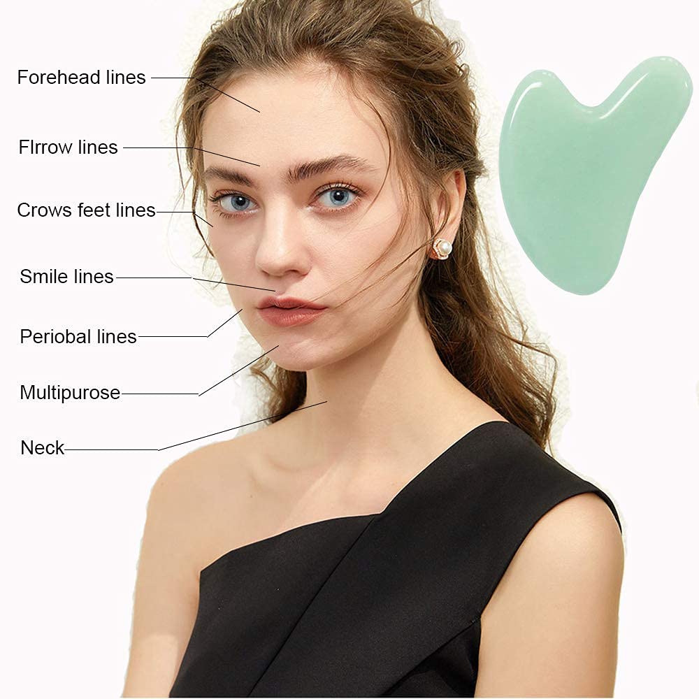 Ditind gua sha de jade, uso corporal cómodo y suave.