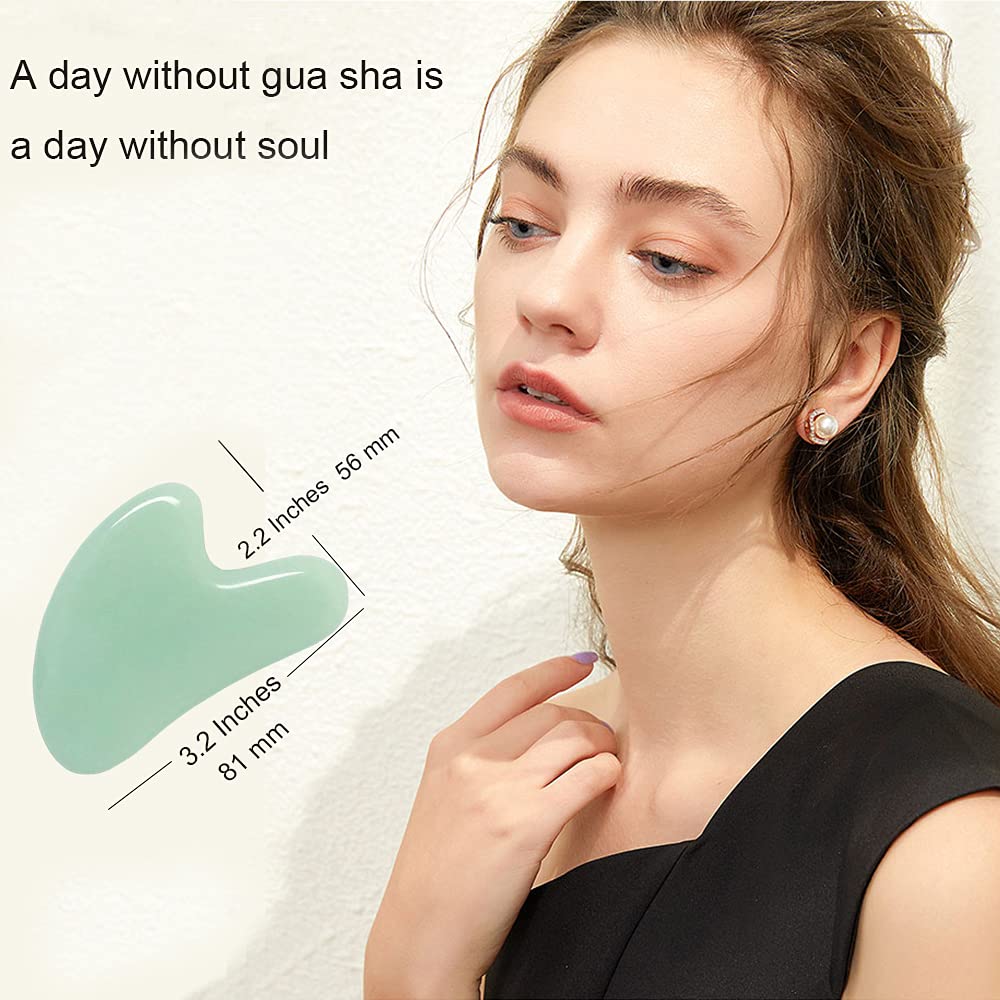Ditind gua sha de jade, uso fácil y portátil para viaje.