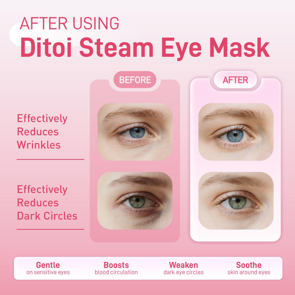 Ditoi mascarilla ocular rosa, ajuste suave con ganchos para dormir.