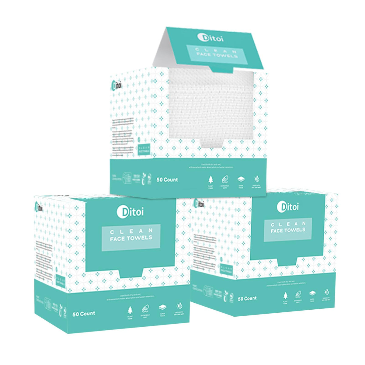 Ditoi Face Towels 10x12 en empaque de 150 unidades para uso diario