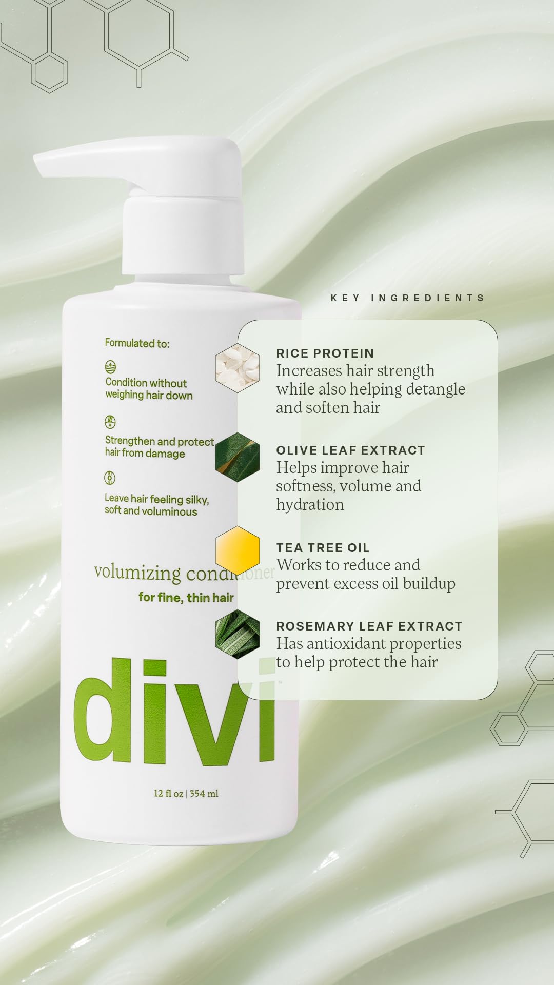 Divi cabello fino luce textura ligera y volumen natural.