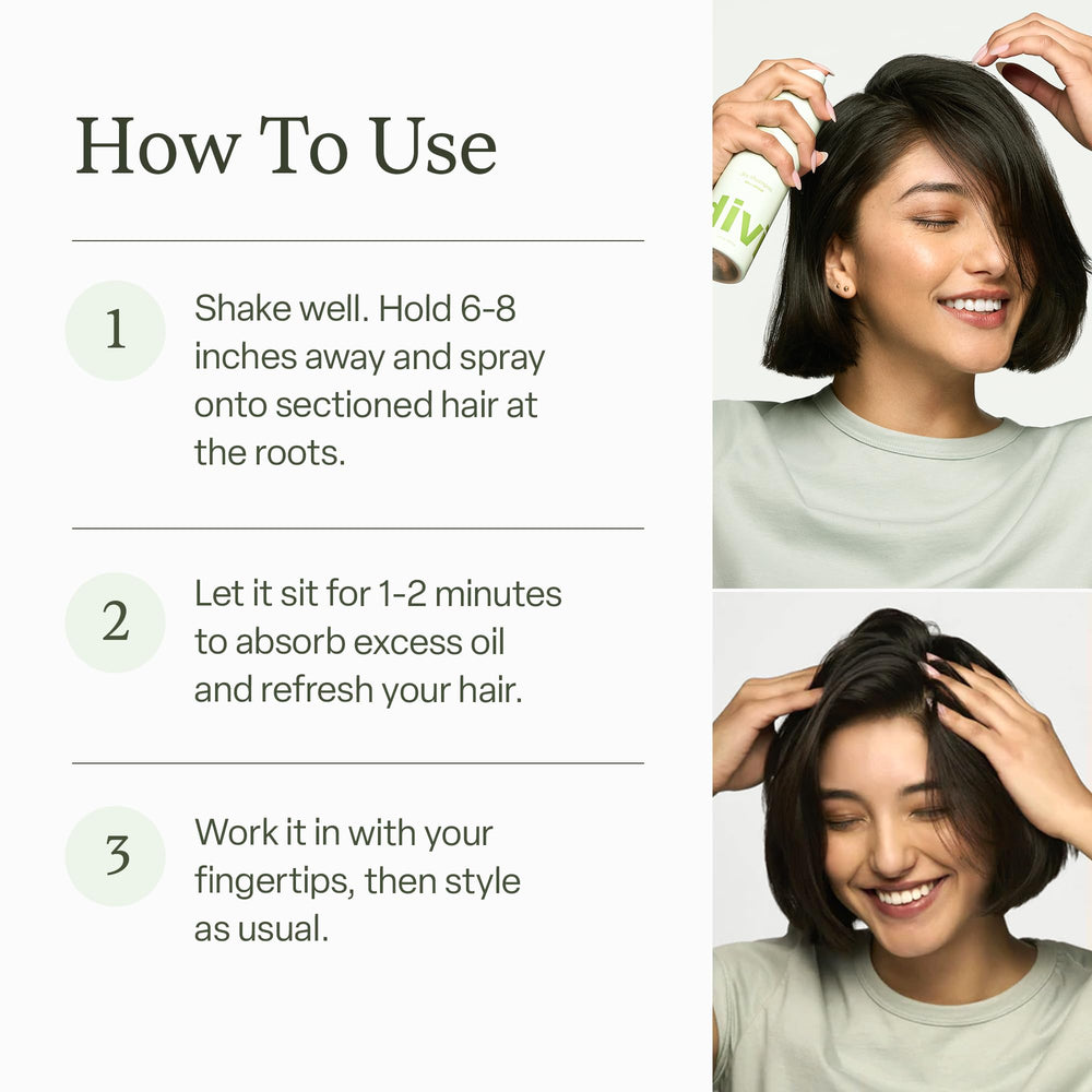 Divi champú en seco, sin acumulación, cabello con más volumen