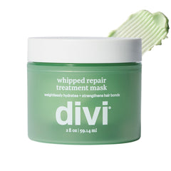 Divi mascarilla reparadora espuma, bote 2oz, reparación rápida para cabello seco y dañado.