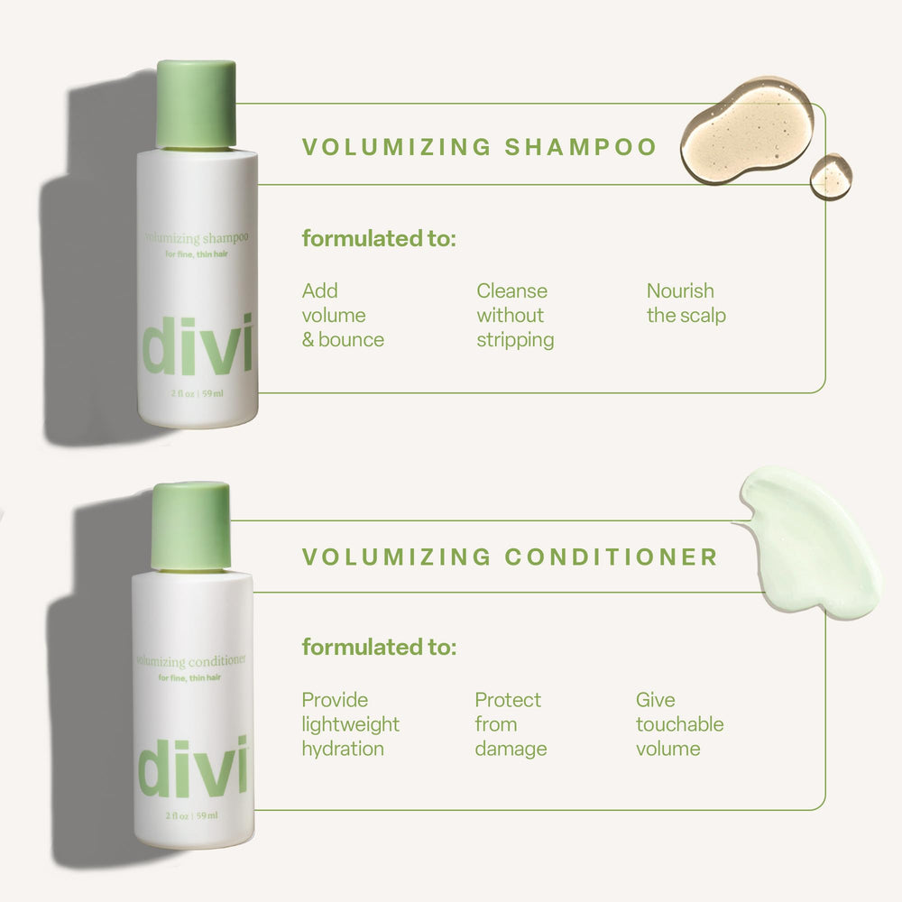 Divi Mini Champú Textura Ligera: limpieza delicada y cuerpo visible.