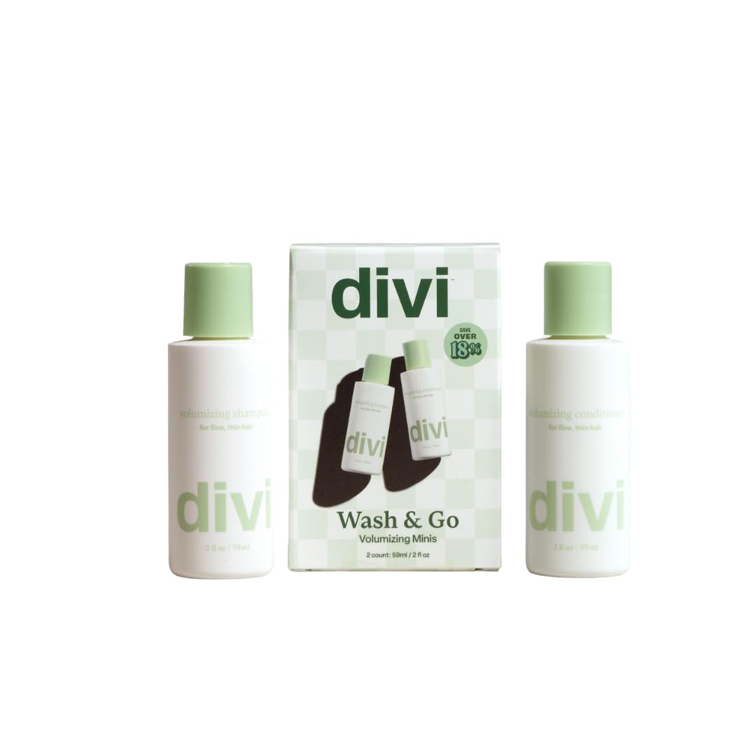 Divi Mini Champú Volumen Botella: aporta cuerpo y limpieza profunda sin pesadez.
